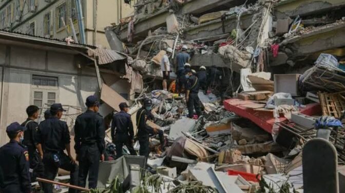 மியான்மர் நிலநடுக்கம் – உயிரிழந்தவர்களின் எண்ணிக்கை 1644ஆக அதிகரிப்பு