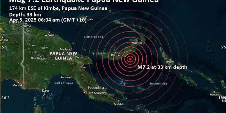 பபுவா நியூகினியாவில் நிலநடுக்கம்.