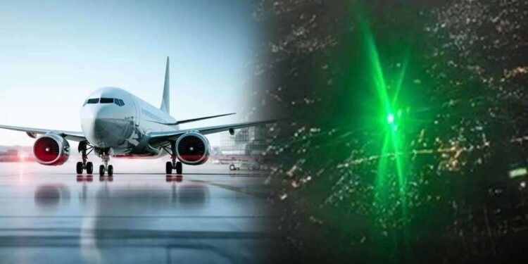 சென்னையில் தரையிறங்க வந்த விமானம் மீது லேசர் ஒளி அடிக்கப்பட்டதால் பரபரப்பு