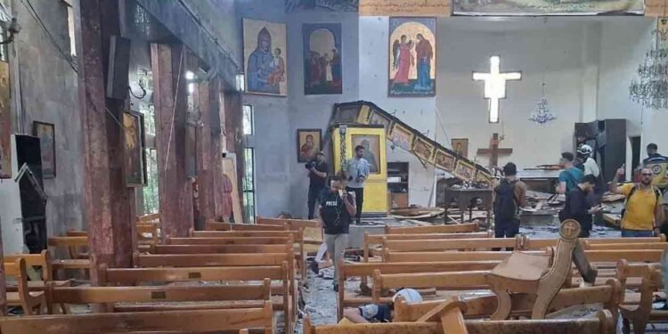 சிரியா தேவாலயத்தில் குண்டுவெடிப்பில் சிக்கி 22 பேர் பலி