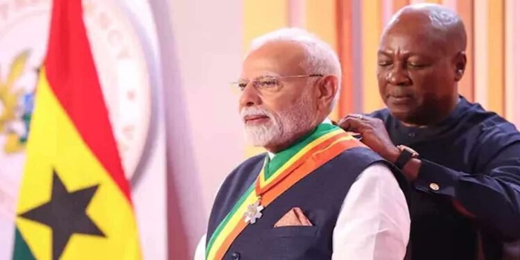பிரதமர் மோடிக்கு கானா நாட்டின் உயரிய விருது