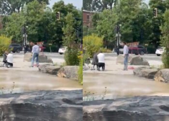 கனடாவின் மொன்றியலில் பிள்ளைகள் கண் முன்னே தந்தையைத் தாக்கிய நபர்