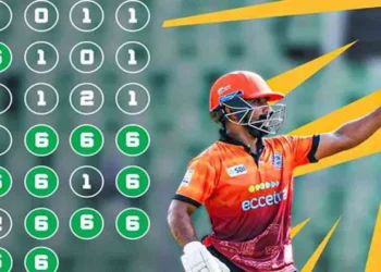 ஒரே ஓவரில் 40 ஓட்டங்களை சாத்தியமாக்கிய வீரர்