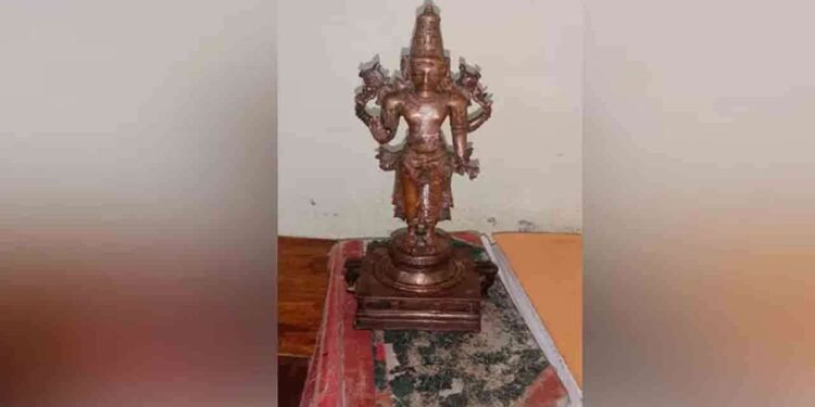 இலங்கைக்கு கடத்த முயன்ற ஐம்பொன் சிலையுடன் இருவர் கைது