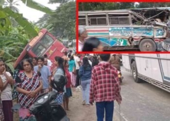 இரண்டு பேருந்துகள் மோதி கோர விபத்து – 22 பேர் காயம்