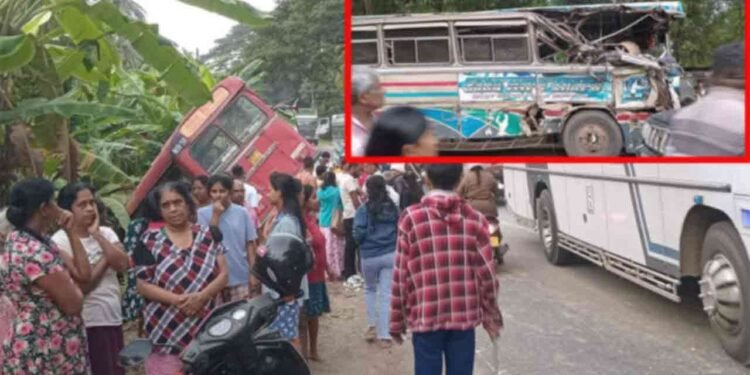 இரண்டு பேருந்துகள் மோதி கோர விபத்து – 22 பேர் காயம்