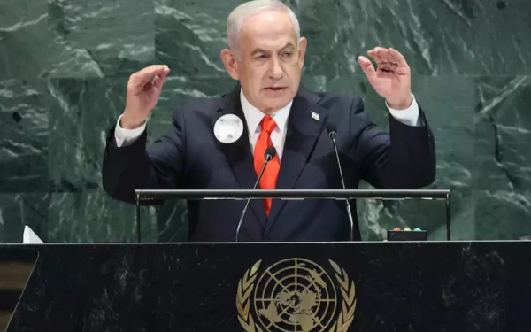 ஐ.நா. மேடையில் மேற்கு நாடுகளை கடுமையாக விமர்சித்த நெதன்யாகு; பேச்சை கேட்க ஆளில்லை