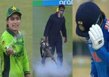 சில நிமிடங்களுக்கு இடைநிறுத்தப்பட்ட மகளிர் இந்திய – பாகிஸ்தான் போட்டி