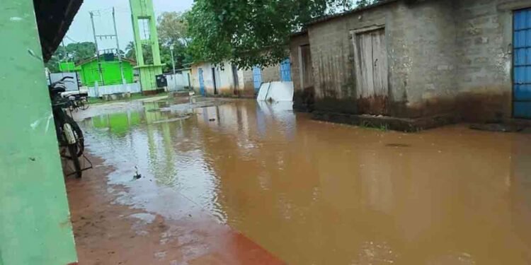 வெள்ளத்தில் மிதக்கும் பளை பொதுச்சந்தை!