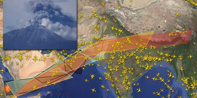 எத்தியோப்பிய எரிமலை வெடிப்பால் இந்திய விமான சேவைக்கு பாதிப்பு
