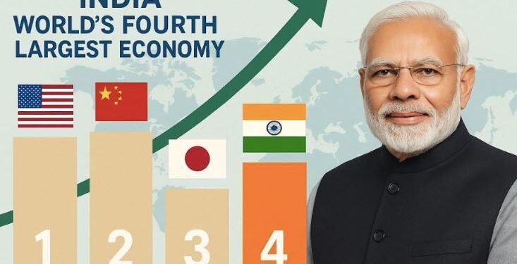 உலகின் நான்காவது பெரிய பொருளாதார நாடாக இந்தியா முன்னேற்றம்!