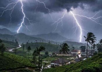 நாட்டின் பல பகுதிகளில் இடியுடன் கூடிய மழை