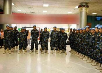 அமைதிக்காக்கும் பணிகளுக்காக சென்ற விமானப்படை வீரர்கள்