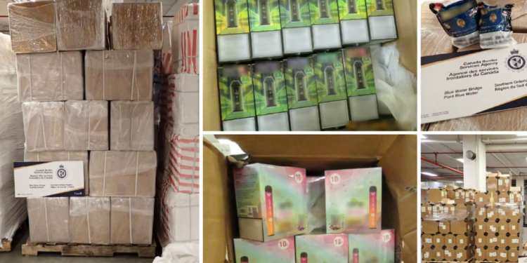 கனடா எல்லையில் பெருந்தொகை சட்டவிரோத புகையிலை பறிமுதல்!