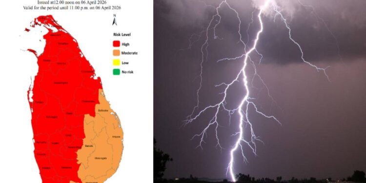 மின்னல் தாக்கம் குறித்து 20 மாவட்டங்களுக்கு சிவப்பு எச்சரிக்கை