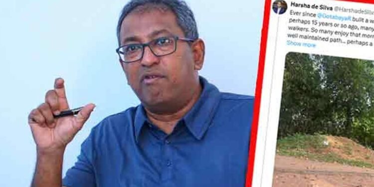 கொழும்பு சுதந்திர சதுக்க நடைபாதை சேதம் குறித்து ஹர்ஷவின் பதிவு